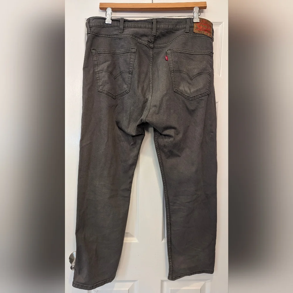 Levi's 505 Men's Straight Leg dark gray regular fit grunge zip fly Jeans 38x29